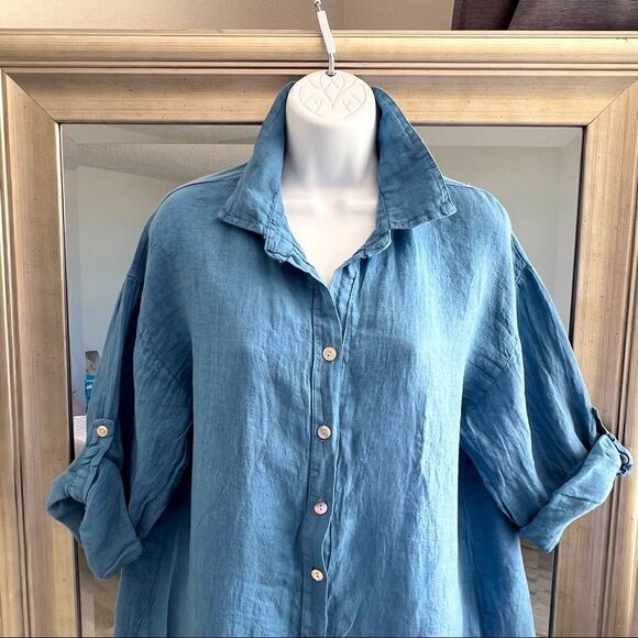NT BY AMATI Blue Bottom shirt oversized One size - Picture 2 of 5